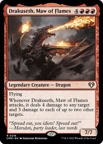 (英)【Foil】炎の大口、ドラクセス / Drakuseth, Maw of Flames【CMM】 No.0218