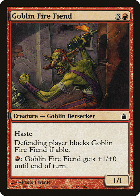 (英)【Foil】ゴブリンの火の悪鬼 / Goblin Fire Fiend【RAV】 No.127