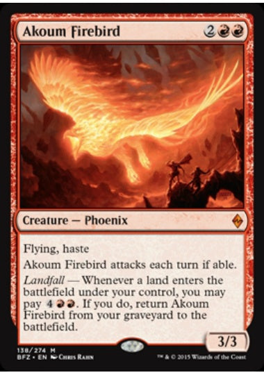 (英)アクームの火の鳥 / Akoum Firebird【BFZ】 No.138