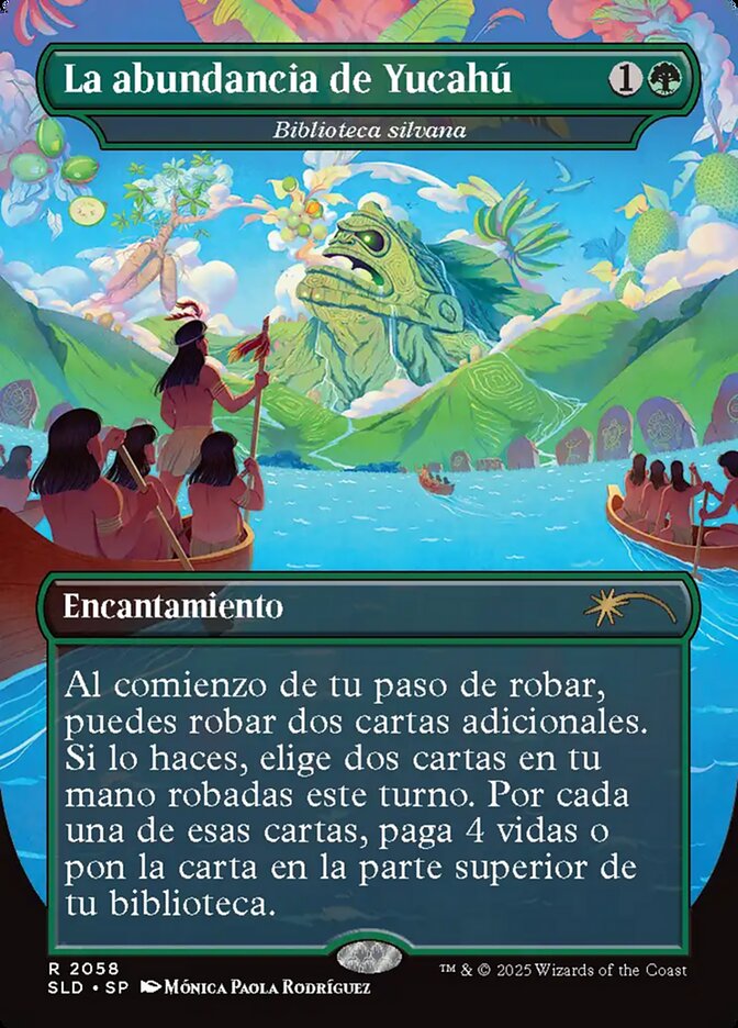 (スペイン語)【Foil】La abundancia de Yucahu[Biblioteca silvana / Sylvan Library]【SLD】 Secret Lair Presents: Nuestra Magia No.2058