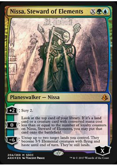 (英)【Foil】自然に仕える者、ニッサ / Nissa, Steward of Elements【PRM】SDCC2017プロモ No.022