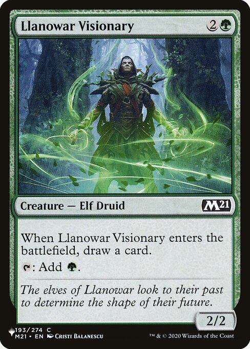 (英)ラノワールの幻想家 / Llanowar Visionary【M21】 PWシンボル付き再販 No.193