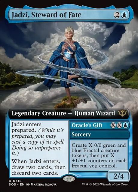 (英)【Foil】運命の執事、ジャズィ - 信託者の贈り物 / Jadzi, Steward of Fate - Oracle's Gift ★拡張枠★ 【SOS】 No.318