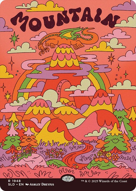(英)【Foil】山 / Mountain【SLD】 Flower Power No.1948