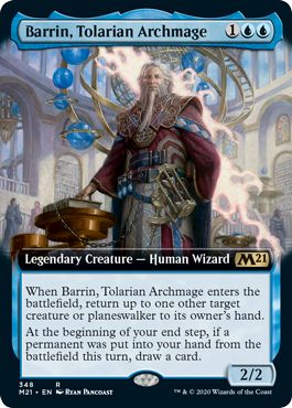 (英)トレイリアの大魔導師、バリン / Barrin, Tolarian Archmage ★拡張枠★ 【M21】 No.348