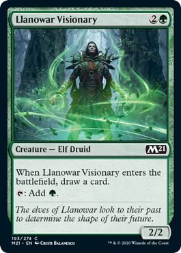 (英)ラノワールの幻想家 / Llanowar Visionary【M21】 No.193