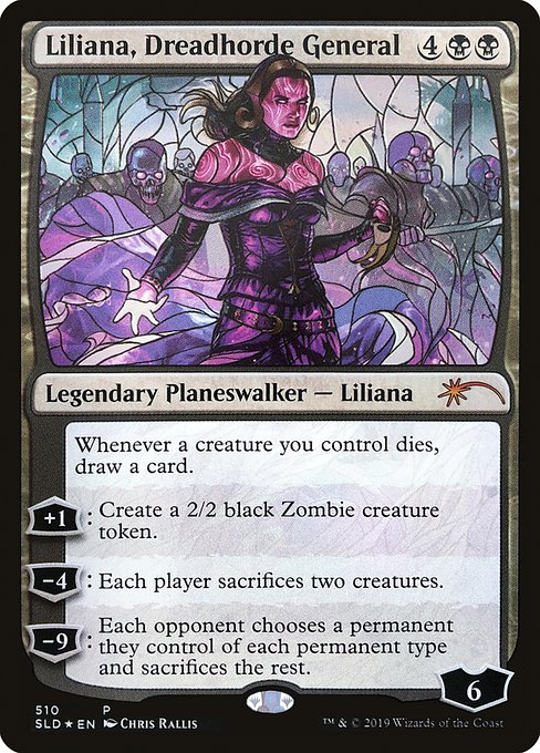 (英)【Foil】戦慄衆の将軍、リリアナ / Liliana, Dreadhorde General【SLD】Stained-Glass Planeswalkers No.510