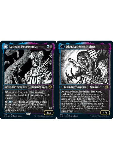(英)【Foil】屍術の俊英、ルーデヴィック / Ludevic, Necrogenius - ルーデヴィックの傲慢、オーラグ / Olag, Ludevic's Hubris ★ショーケース枠★(永遠の夜カード) 【MID】 No.320