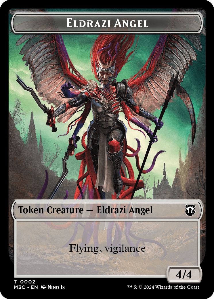 (英)エルドラージ・天使トークン / Eldrazi Angel Token No.002 - コピートークン / Copy Token【M3C-TOKEN】 No.001