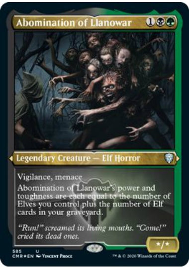 (英)【Foil】ラノワールの異形 / Abomination of Llanowar ★ショーケース枠★ 【CMR】 No.585