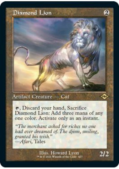 (英)【エッチングFoil】ダイアモンドのライオン / Diamond Lion ★ショーケース枠★(旧枠加工カード) 【MH2】 No.427