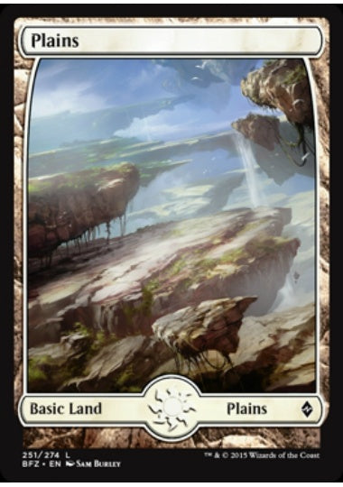 (英)【Foil】平地 / Plains【BFZ】フルアート版 No.251