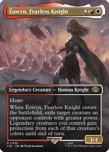(英)【Foil】恐れを知らぬ騎士、エオウィン / Eowyn, Fearless Knight ★ボーダーレス★(シーン・カード) 【LTR】 No.430