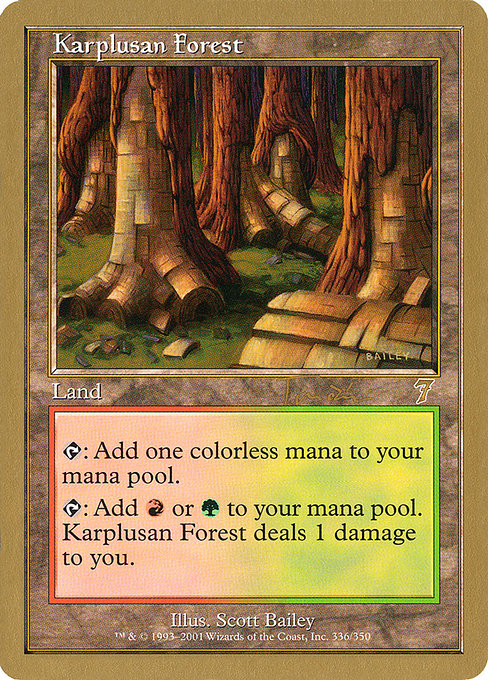 (英)カープルーザンの森 / Karplusan Forest【WC01】 World Championship Decks 2001 Jan Tomcani 金枠 No.077