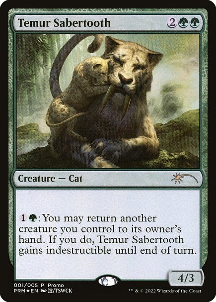 (英)【Foil】ティムールの剣歯虎 / Temur Sabertooth【PRM】マジック・リーグプロモ No.067