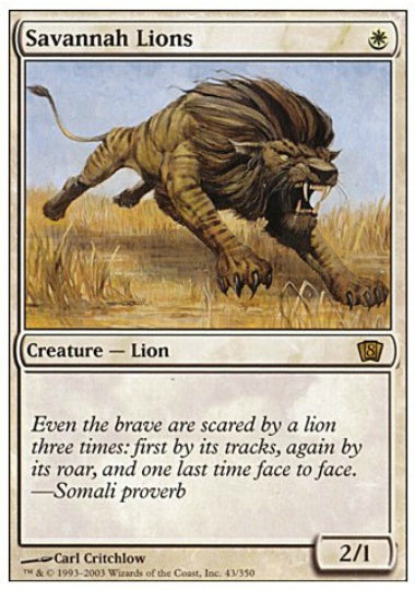 (英)【Foil】サバンナ・ライオン / Savannah Lions【8ED】 No.043