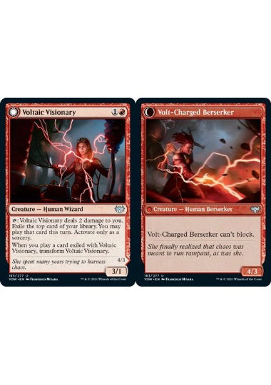(英)【Foil】通電の幻想家 / Voltaic Visionary - 蓄電の狂戦士 / Volt-Charged Berserker【VOW】 No.183