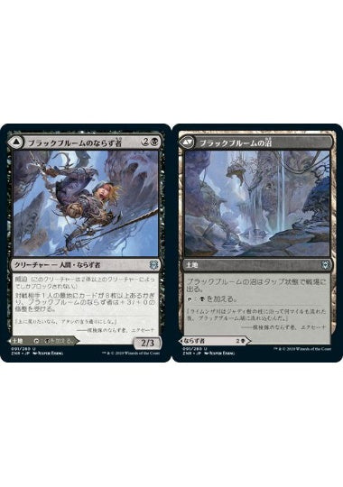 (日)【Foil】ブラックブルームのならず者 / Blackbloom Rogue - ブラックブルームの沼 / Blackbloom Bog【ZNR】 No.091