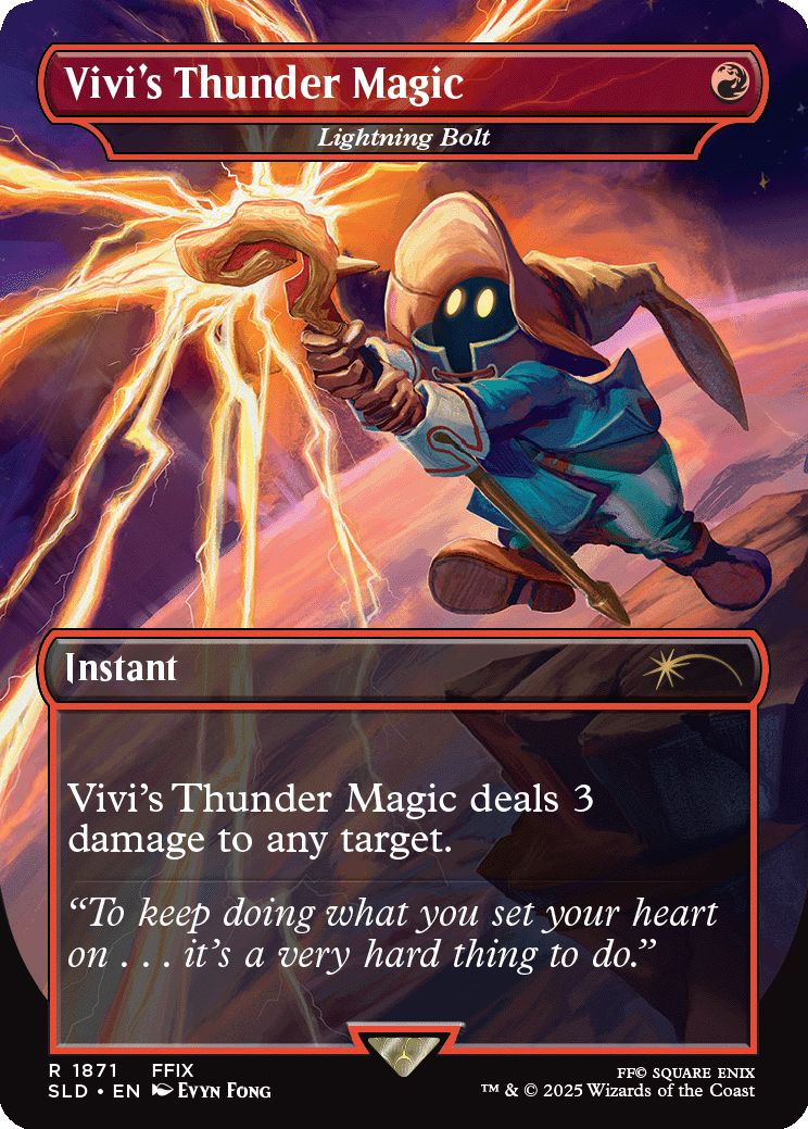 (英)ビビの魔法「サンダー」 / Vivi's Thunder Magic[稲妻 / Lightning Bolt] 【SLD】 Secret Lair x FINAL FANTASY: Grimoire EN No.1871