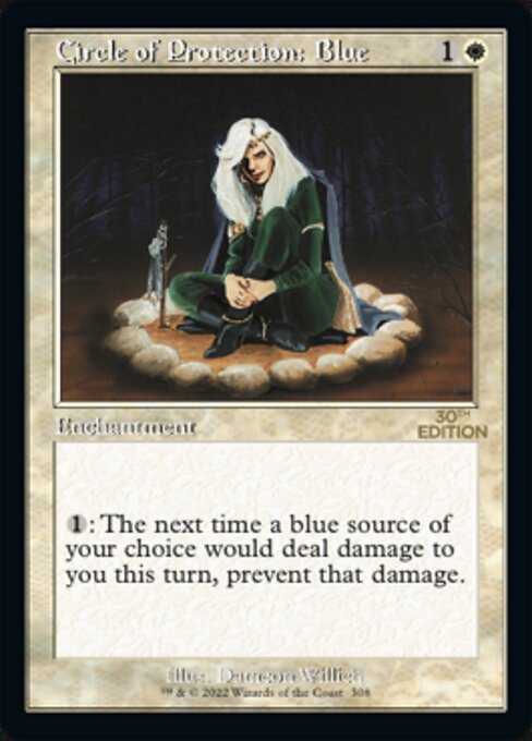 (英)青の防御円 / Circle of Protection: Blue【30A】 旧枠加工カード No.308 ※トーナメントで使用することはできません。