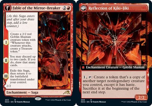 (英)【Foil】鏡割りの寓話 / Fable of the Mirror-Breaker - キキジキの鏡像 / Reflection of Kiki-Jiki ★拡張枠★ 【NEO】 No.465