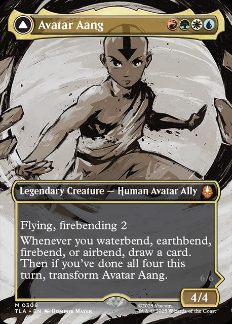 (英)アバター・アン - 根源の達人、アン / Avatar Aang - Aang, Master of Elements ★ボーダーレス★(シーン・カード) 【TLA】 No.308
