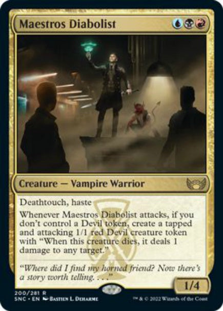 (英)【Foil】貴顕廊一家の悪魔信者 / Maestros Diabolist【SNC】 No.200