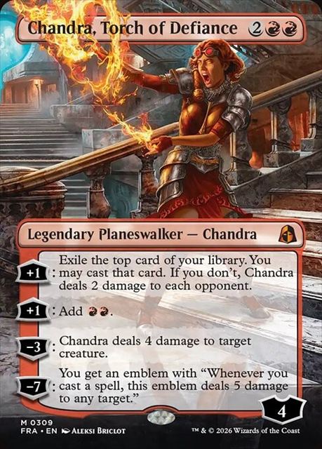 (英)【Foil】反逆の先導者、チャンドラ / Chandra, Torch of Defiance ★ボーダーレス★ 【FRA】 No.309
