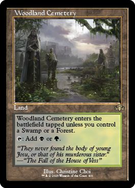 (英)【Foil】森林の墓地 / Woodland Cemetery ★ショーケース枠★(旧枠加工カード) 【DMR】 No.401