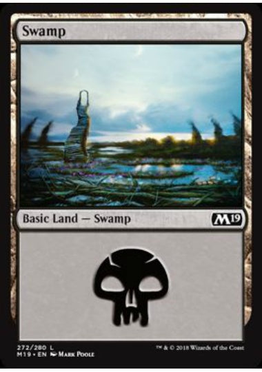(英)【Foil】沼 / Swamp【M19】 No.272