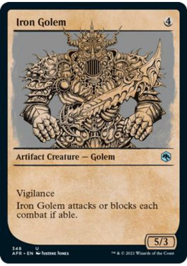 (英)【Foil】アイアン・ゴーレム / Iron Golem ★ショーケース枠★(ルールブック・カード) 【AFR】 No.348