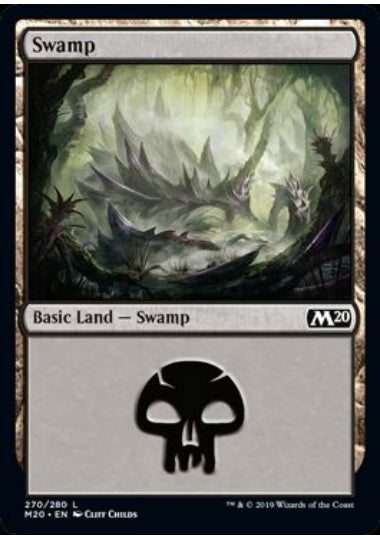 (英)【Foil】沼 / Swamp【M20】 No.270