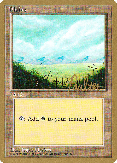 (英)平地 / Plains【PTC】 (Light) ProTour NewYork Decks 1996 Preston Poulter 金枠 No.271