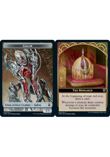 (英)【Foil】ゴーレムトークン / Golem TokenNo.009 - 統治者トークン / The Monarch Token【CMR-TOKEN】 No.014