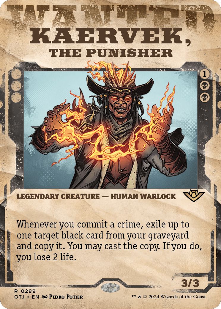 (英)【Foil】懲罰者、ケアヴェク / Kaervek, the Punisher ★ショーケース枠★(「手配書」ショーケース版) 【OTJ】 No.289