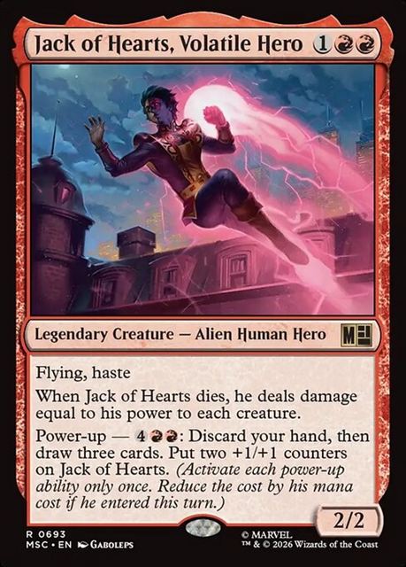 (英)【Foil】一触即発のヒーロー、ジャック・オブ・ハーツ / Jack of Hearts, Volatile Hero【MSC】 No.693