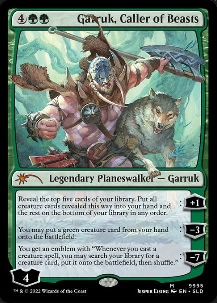 (英)【Foil】獣の統率者、ガラク / Garruk, Caller of Beasts【SLD】Finally! Left-Handed Magic Cards No.9995