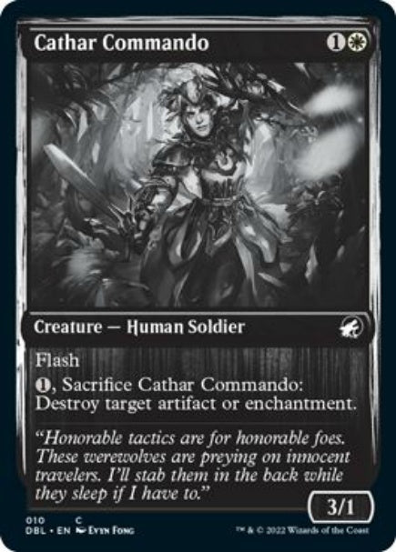 (英)【Foil】聖戦士の奇襲兵 / Cathar Commando【DBL】 No.010