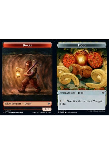 (英)【Foil】ドワーフトークン / Dwarf TokenNo.007 - 食物トークン / Food Token【ELD-TOKEN】 No.016