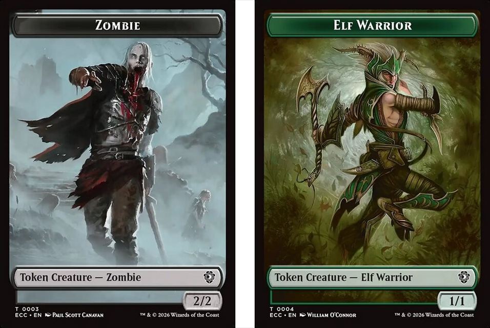(英)ゾンビトークン / Zombie Token No.003 - エルフ・戦士トークン / Elf Warrior Token 【ECC-TOKEN】 No.004