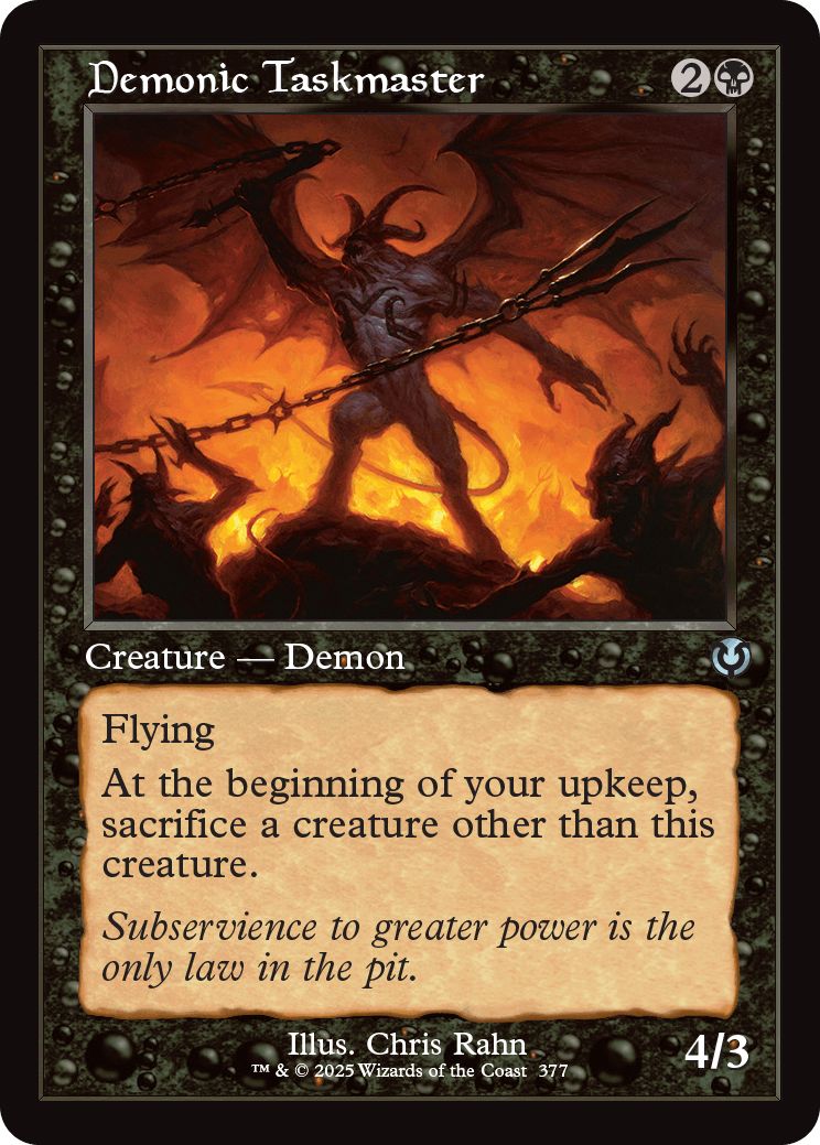 (英)【Foil】悪魔の監督官 / Demonic Taskmaster ★ショーケース枠★(旧枠加工カード) 【INR】 No.377