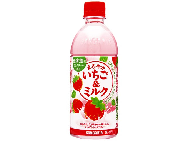 【軽食】 サンガリア まろやかいちご＆ミルク Ｐ５００ｍｌ