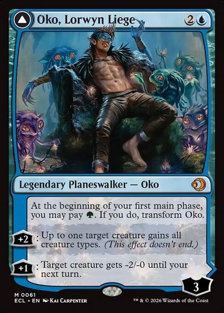 (英)【Foil】ローウィンの主、オーコ - シャドウムーアの末裔、オーコ / Oko, Lorwyn Liege - Oko, Shadowmoor Scion【ECL】 No.061