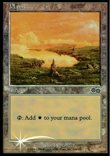 (英)【Foil】平地 / Plains【PRM】Urza's Saga アリーナプロモ No.025