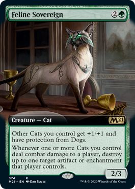 (英)【Foil】猫の君主 / Feline Sovereign ★拡張枠★ 【M21】 No.374