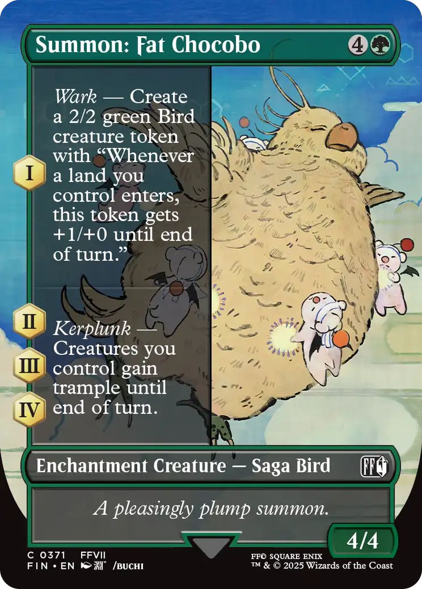 (英)召喚：デブチョコボ / Summon: Fat Chocobo ★ボーダーレス★(木版画) 【FIN】 No.371