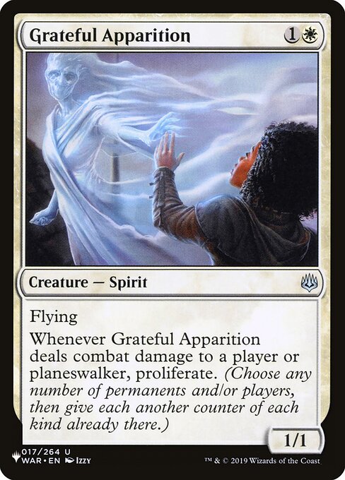 (英)奉謝の亡霊 / Grateful Apparition【WAR】 PWシンボル付き再販 No.017