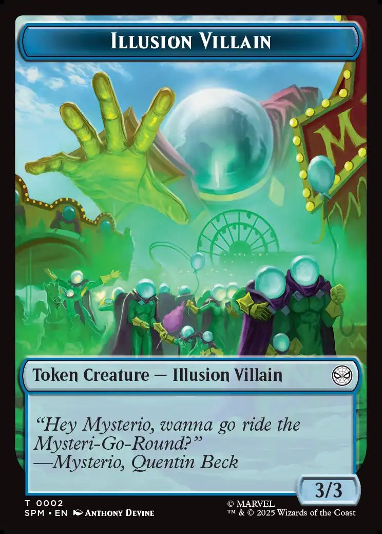 (英)【Foil】イリュージョン・悪人トークン / Illusion Villain Token No.002 - 蜘蛛トークン / Spider Token【SPM-TOKEN】 No.003