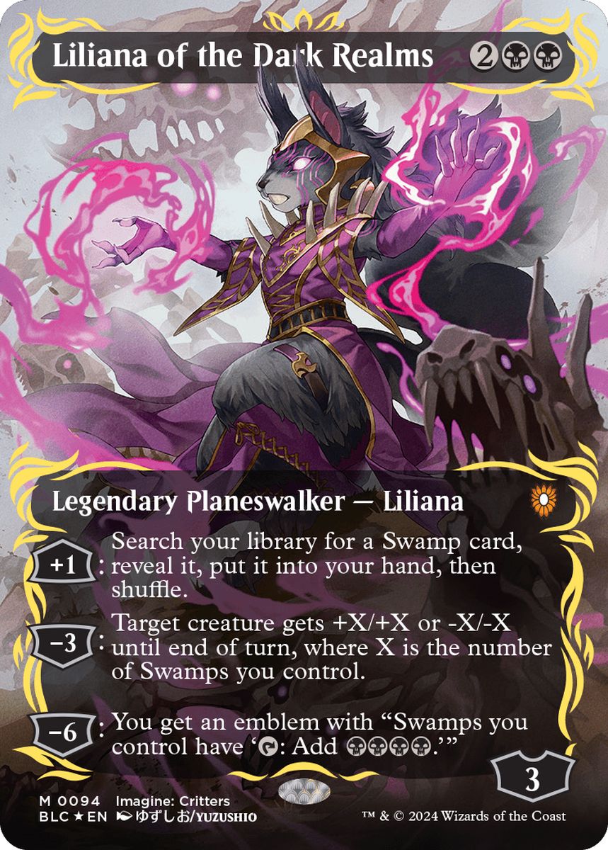 (英)【Raised-Foil】闇の領域のリリアナ / Liliana of the Dark Realms ★ボーダーレス★(イマジン：勇敢なる生き物たち) 【BLC】 No.094