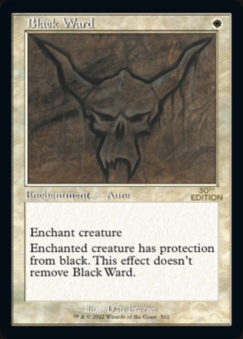 (英)黒の護法印 / Black Ward【30A】 旧枠加工カード No.302 ※トーナメントで使用することはできません。